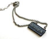 INTERSEX on BLACK Pride Glitter Resin Necklace