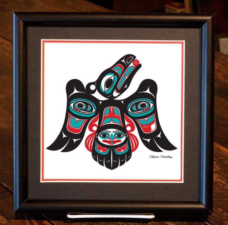 Framed 8 X 8 Giclée Print - Northwest Native Art, Raven's Journey