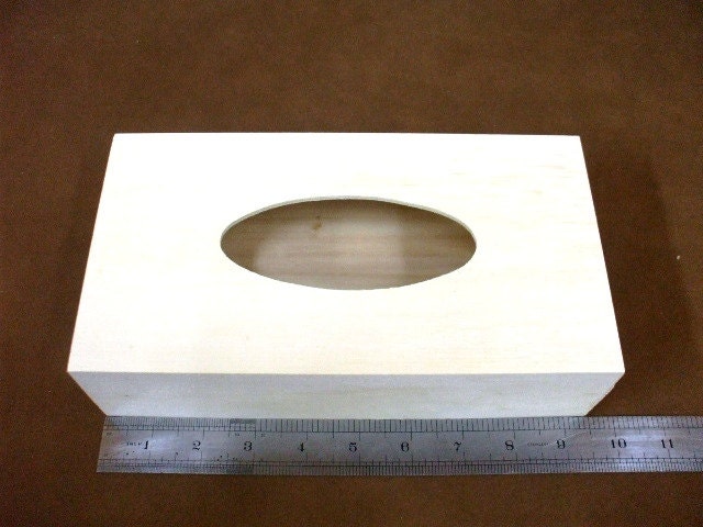 9.5"X5.0"X2.5" Large Unfinished Tissue Wood Box for Tissue Crafting, Crafts or Storage.