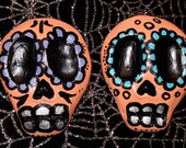 Peachy Sugar Skull Hair Pin