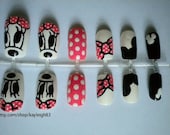 Pink Minnie Mouse Nail Art