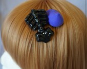 Blackest black skeleton rib cage hair clip