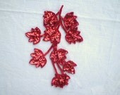 Red Leaf Sequin Applique