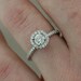 Micro Pave Cut Down Diamond Engagement Ring 18K White Gold Mounting