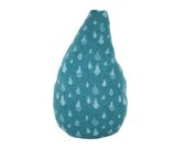 Large cuddly RAINDROP shaped pillow - blue