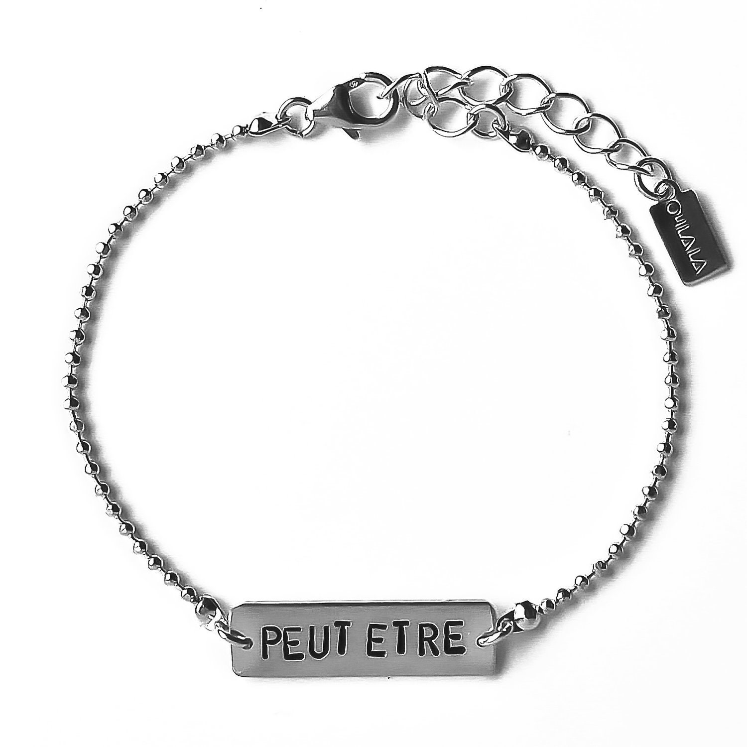 Peut-Etre / words on silver tag bracelet (MBG02)