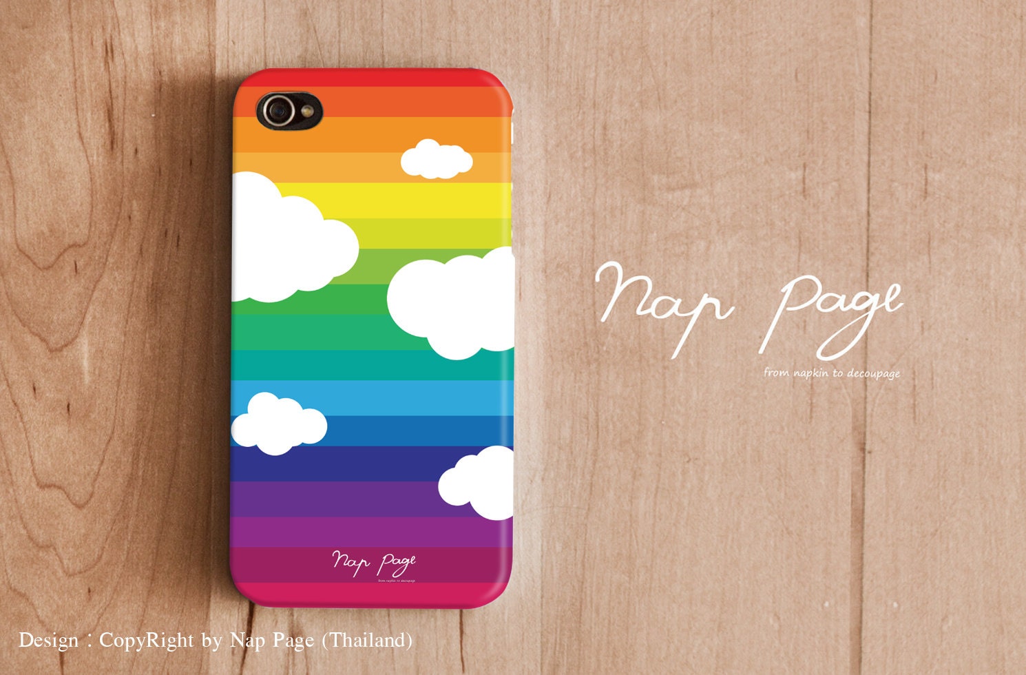 Apple iphone case for iphone iPhone 5 iphone 4 iphone 4s iphone 3Gs : Abstract rainbow sky with white cloud