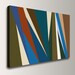 Modern Wall Art - 24x36 Canvas - Blue Red Teal and Brown Design - Canvas Art - "Inclination"