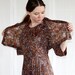 60s Dress / Mad Men / Office Fashion / Cappuccino Black Orange Abstract Print / Dress Jacket Separates / by Shelton Strollers