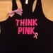 Think Pink Breast Cancer Awareness Black Racerback Tank Top