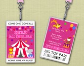 Personalised Circus Carnival Themed Birthday VIP Lanyard Invitations x 10 Il_170x135