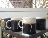 The Original Chalkboard & Burlap Coffee Mug - Burlap String - Recycled - Reclaimed - TEACHER GIFT - Wedding - Birthday - Holiday