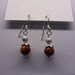 Goldstone and Sparkling Sterling Silver Dangle Earrings