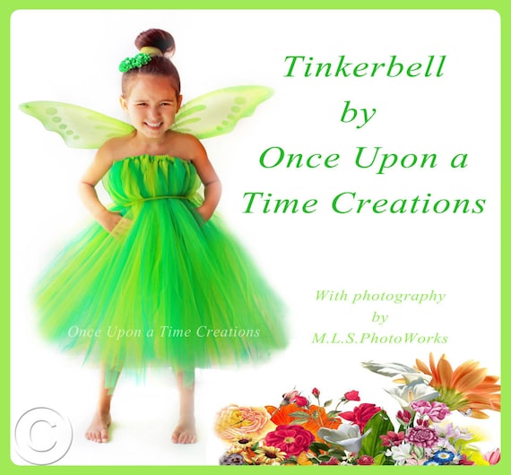 Tinkerbell Inspired Tutu Dress - Birthday Outfit, Photo Prop, Halloween Costume - 12M 2T 3T 4T 5T - Disney Tinker Bell Inspired
