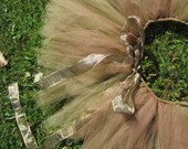 Upcycled Steampunk Clothing, Copper Fairy Tutu, Adjustable, Can be worn as Tulle Cape, or Bustle