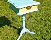 Side Table Painted with Storage Drawer Three Legged