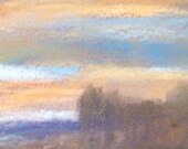 Sunset Art Painting Pastel Original Hand Painted OOAK Moody