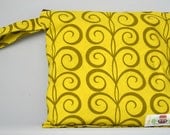 Large Wet Bag - waterproof, Michael Miller swirl, modern, whimsical