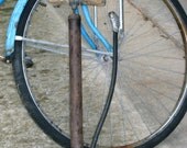 Vintage 1940s  Bike / Auto Tire Floor Hand  Pump w/ Wood Handle