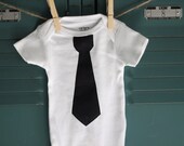 Hipster Skinny Tie Onesie: Black