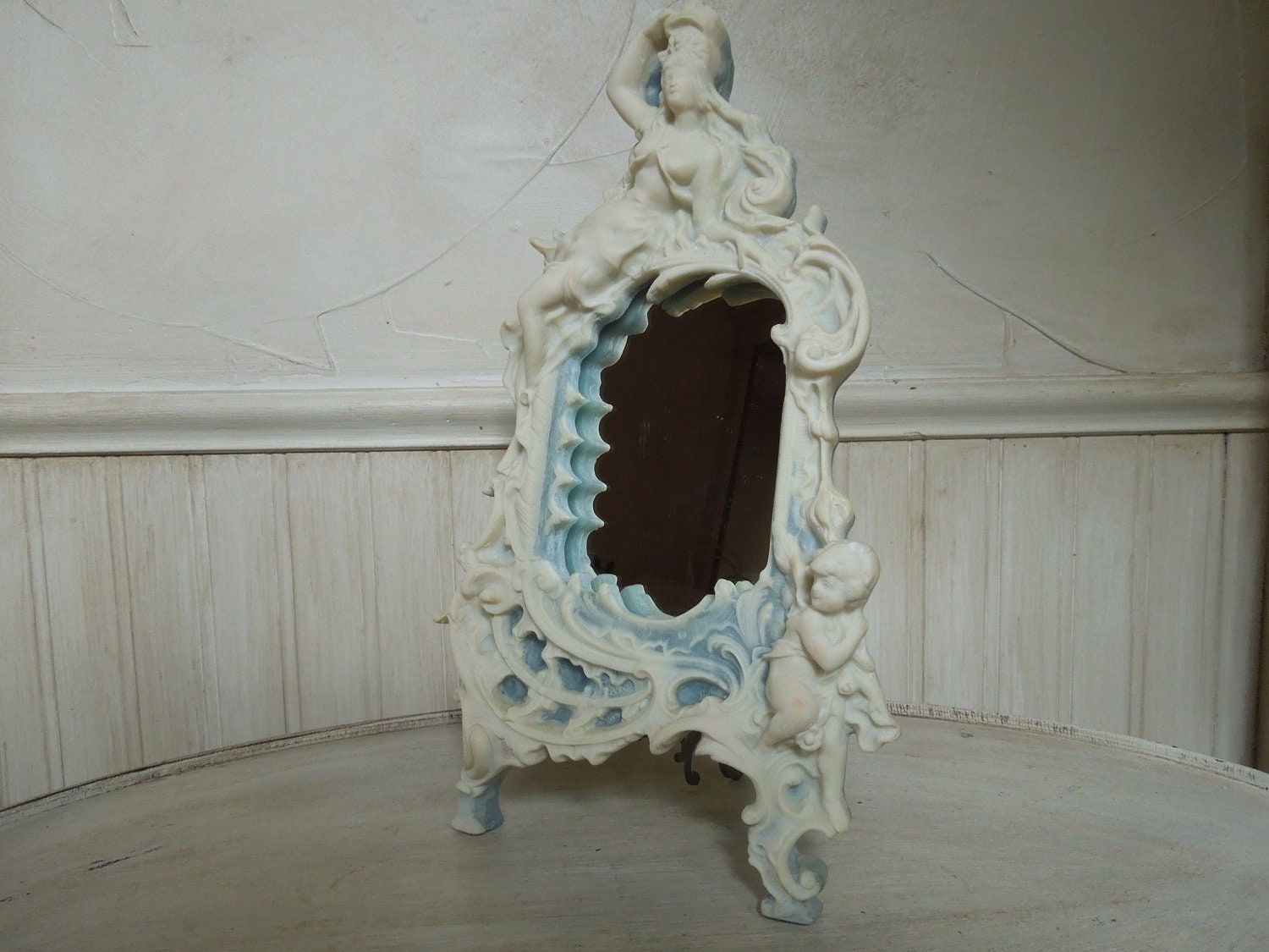 Antique Vanity Mirror Art Nouveau Mirror Wedgewood Jasperware Mirror