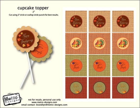 Thanksgiving Toppers or Favor Tags Il_570xn