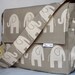 Diaper Bag - Boy or Girl - "Elephant Parade" in Maple - Large Messenger with Inner and Outer Pockets