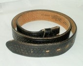 Vintage Black Tooled Leather Belt Silver Creek Collection Made in USA