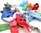 Ribbon Hair Tie Grab Bag 10 - No Dent Hair Ties - Women, Girls - Knotted Hair Tie Bracelet - Emi Jay Like Hair Bands - Hair Accessory