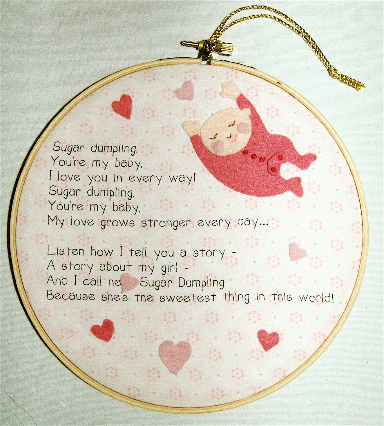 Sugar Dumpling -  Embroidery Hoop Wall Art