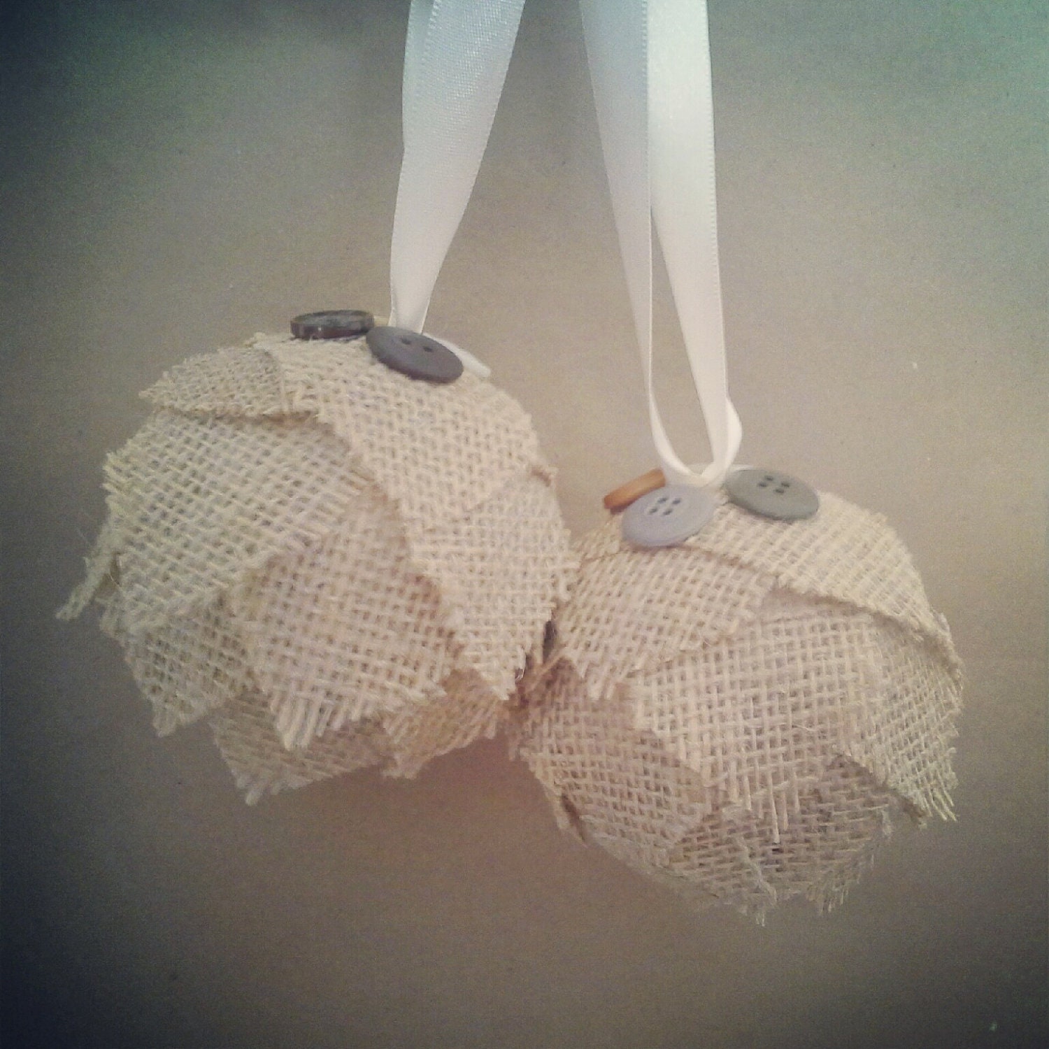 Burlap Christmas Ornament-OAK-Unique-Folk/Rustic Christmas