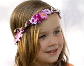 Flower girl crown: Pearly and Plum