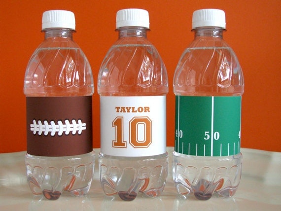 Football Printable - Football drink wrappers - Football Birthday - printable party - Sports Birthday - tailgate - Football Watch Party Il_570xn
