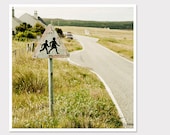 Children Crossing  Sign Photography in Scotland-Kids Crossing-Home Decor-Vintage Inspired Travel Print- 8x8