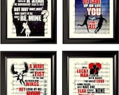 Set of 4 Pearl Jam Song Lyric Prints Light Years Given To Fly on Sheet Music Pages mixed media Digital Print original