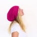 Women chunky crochet hat in raspberry winter fashion, Clio Hat, under 25