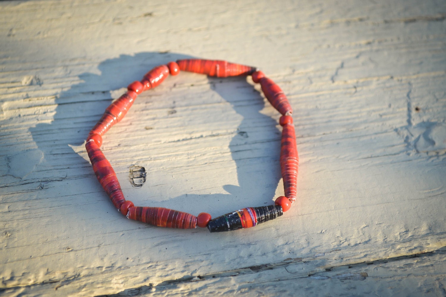 Aztec Recycled Paper Bead Bracelet