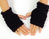 Purple Hand Knit Mittens, Accessories, Gift for Her, Handmade by PrincesaAnastasia