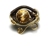 Egyptian Wire Ring - Eye of Horus - Golden Shadow Swarovski Crystal