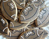 Football Decorated Cookies Birthday Cookie Favors Back To School Cookies One Dozen
