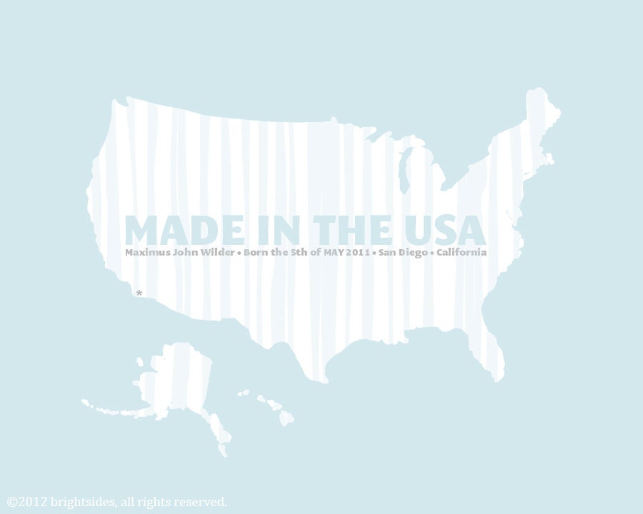 Made in the USA - 5x7" - Baby gift