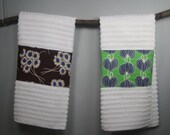 2 dish towels, hand towels, pretty towels