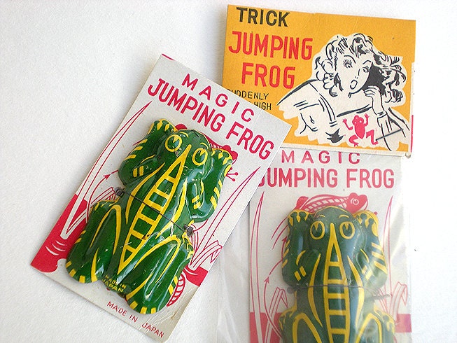 Tin magic jumping frog