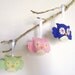 Set of 3 Cute Felt Owl Christmas Ornaments- mint green, deep purple, and cotton candy pink