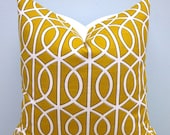 Dwell Studio Yellow and White Lattice Decorative Pillow Cover 20 x 20