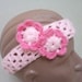 Girl Hand Crochet Headband Earwarmer,  School Accessories, Pink and Dark Pink.