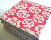 Sale Pink Rose Coaster Set of Four