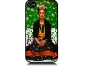 iPhone 4/4S case includes screen protector and cleaning cloth. Frida Kahlo design. Available in black or white