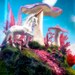 Magical Mushroom Unicorn Garden - Fantasy Forest Terrarium Diorama in Glass Dome