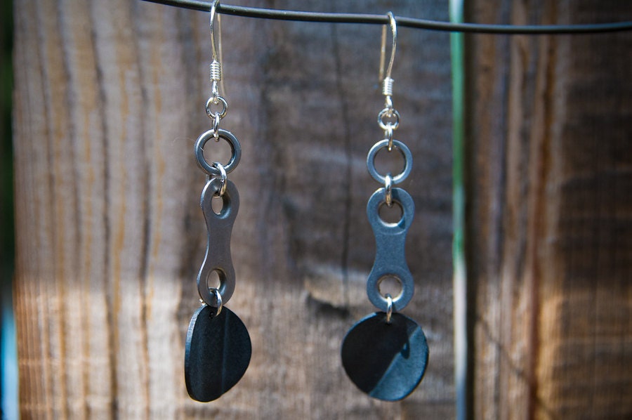 Recycled BIke Chain Earrings